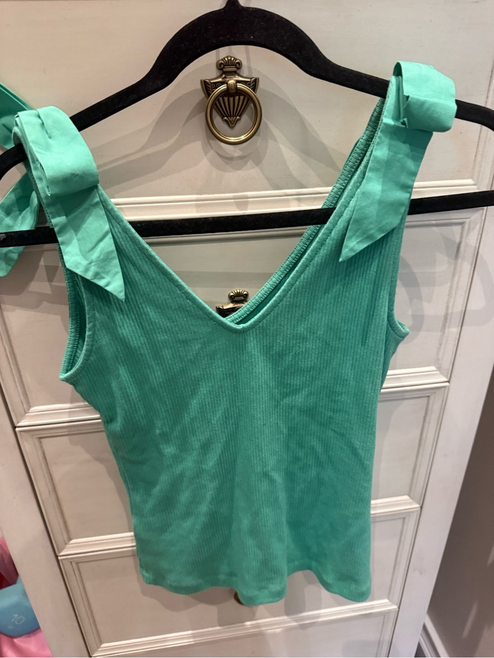 J. Crew Tie-Shoulder Ribbed V-Neck Tank